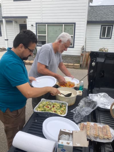 Kind Neighbors Share Lunch